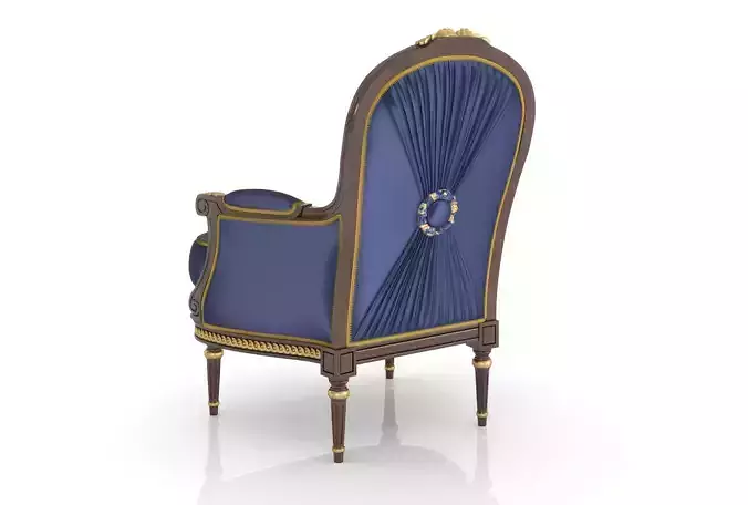 Imperial blue armchair by Modenese 3D model