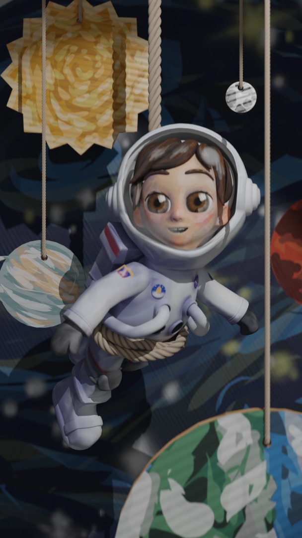 Hand-Painted Astronaut Character - High-Quality 3D Model Low-poly 3D model_20