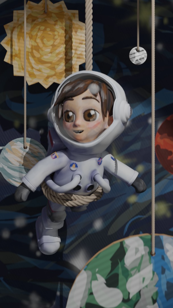 Hand-Painted Astronaut Character - High-Quality 3D Model Low-poly 3D model_21