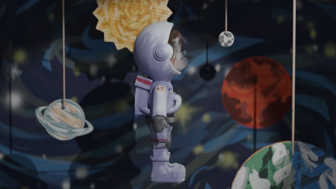 Hand-Painted Astronaut Character - High-Quality 3D Model Low-poly 3D model_11