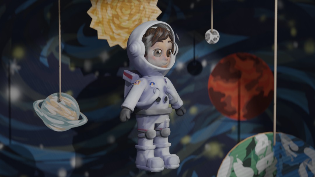 Hand-Painted Astronaut Character - High-Quality 3D Model Low-poly 3D model_10