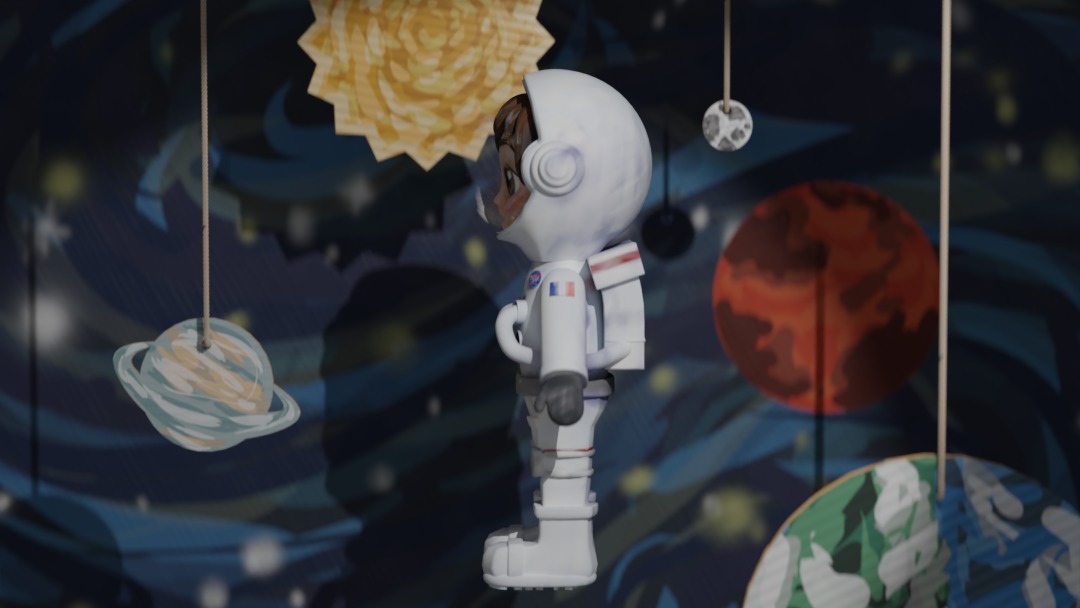 Hand-Painted Astronaut Character - High-Quality 3D Model Low-poly 3D model_12
