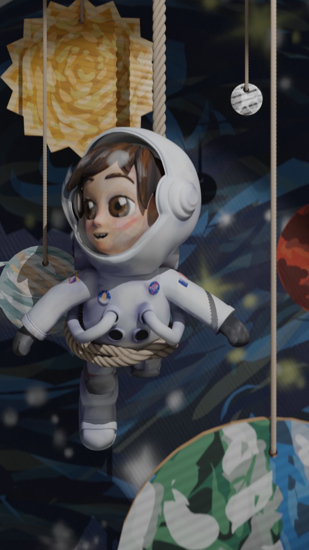 Hand-Painted Astronaut Character - High-Quality 3D Model Low-poly 3D model_19