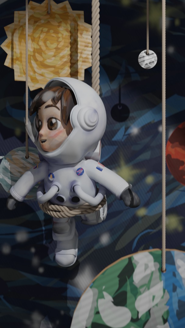 Hand-Painted Astronaut Character - High-Quality 3D Model Low-poly 3D model_17