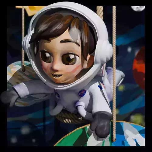 Hand-Painted Astronaut Character - High-Quality 3D Model