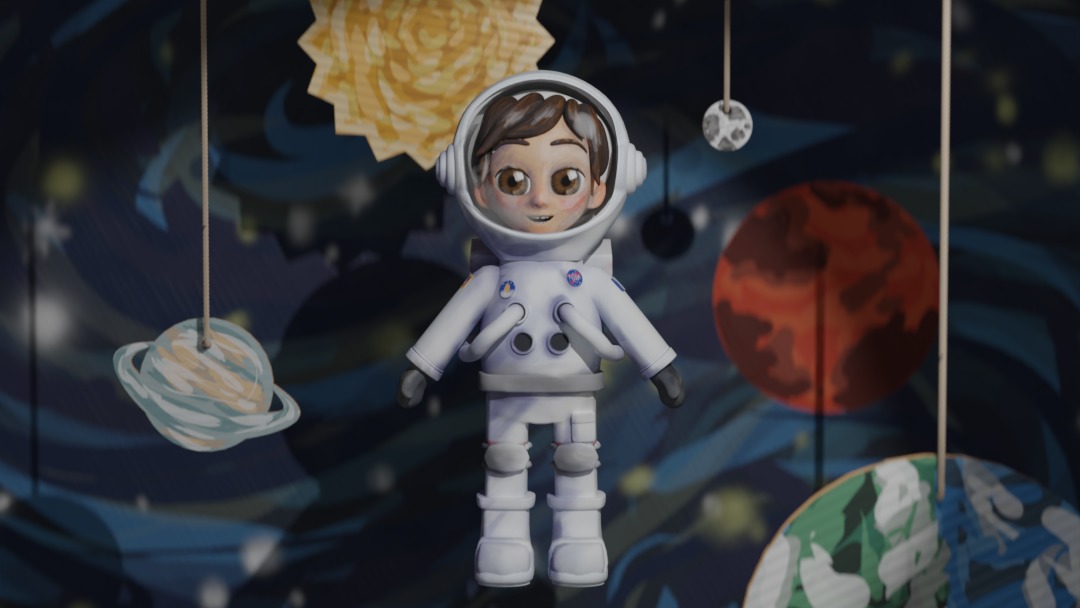 Hand-Painted Astronaut Character - High-Quality 3D Model Low-poly 3D model_9