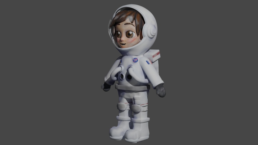 Hand-Painted Astronaut Character - High-Quality 3D Model Low-poly 3D model_6