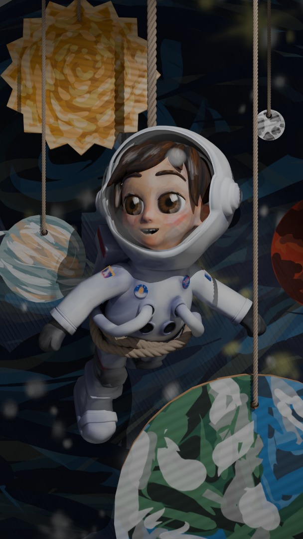 Hand-Painted Astronaut Character - High-Quality 3D Model Low-poly 3D model_18
