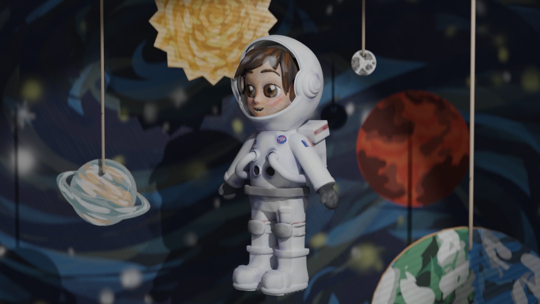 Hand-Painted Astronaut Character - High-Quality 3D Model Low-poly 3D model_15