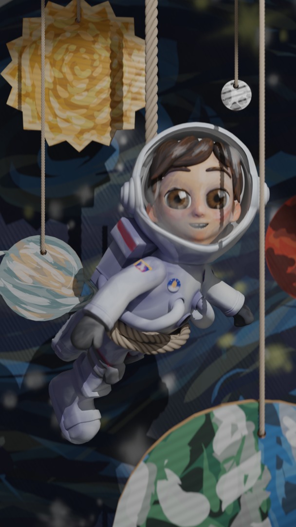 Hand-Painted Astronaut Character - High-Quality 3D Model Low-poly 3D model_16