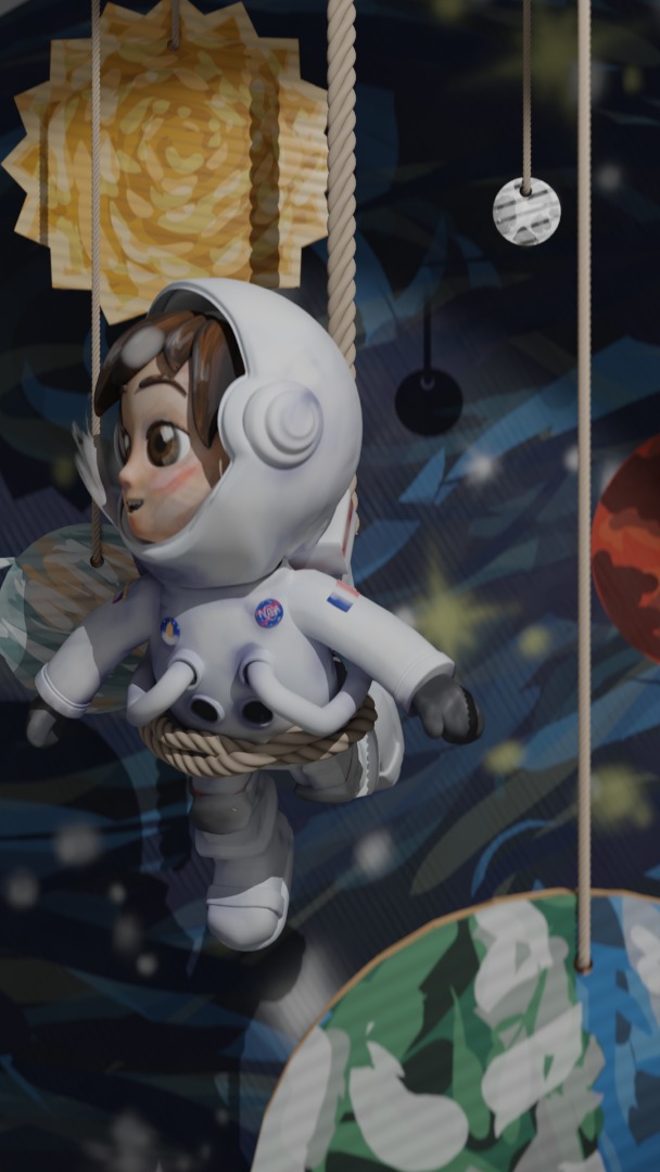 Hand-Painted Astronaut Character - High-Quality 3D Model Low-poly 3D model_22