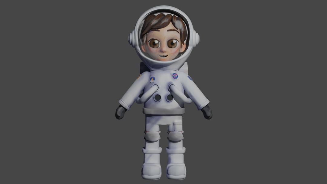 Hand-Painted Astronaut Character - High-Quality 3D Model Low-poly 3D model_8
