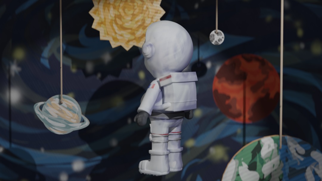 Hand-Painted Astronaut Character - High-Quality 3D Model Low-poly 3D model_13