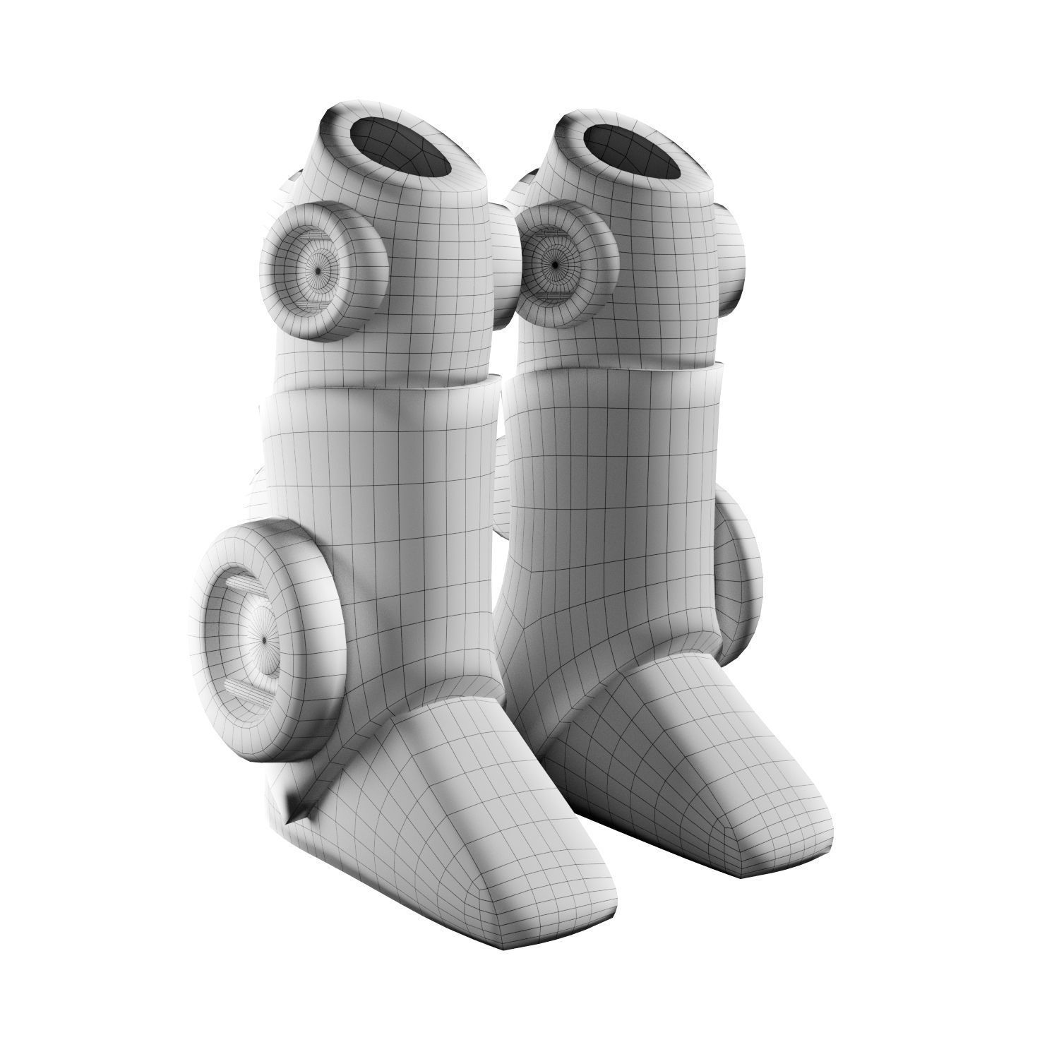 Sci-Fi Boots Low-poly 3D model_5