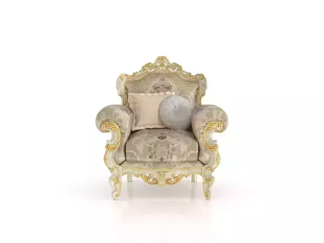 Baroque upholstered armchair by Modenese 3D model