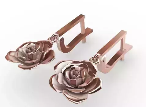 Earring Flower 3D model Texture