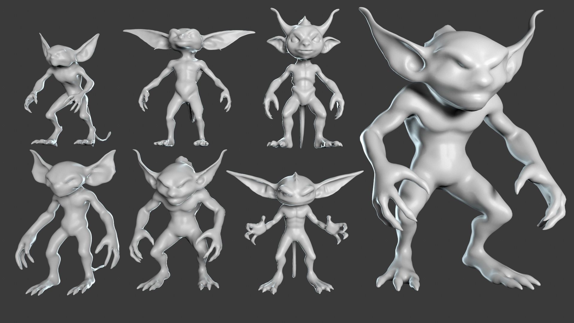 Goblin Character Base Mesh Set 3D model_1