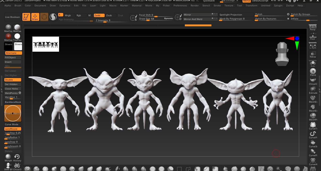 Goblin Character Base Mesh Set 3D model_8