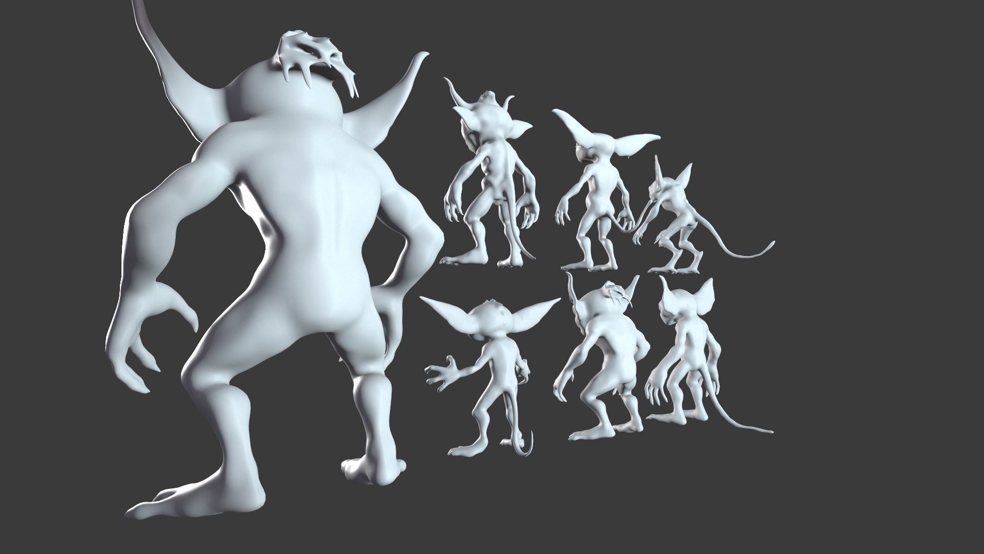 Goblin Character Base Mesh Set 3D model_16