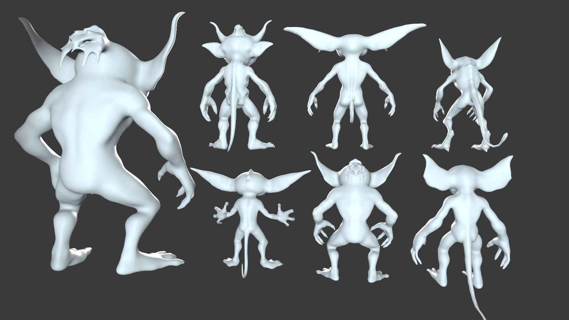 Goblin Character Base Mesh Set 3D model_2
