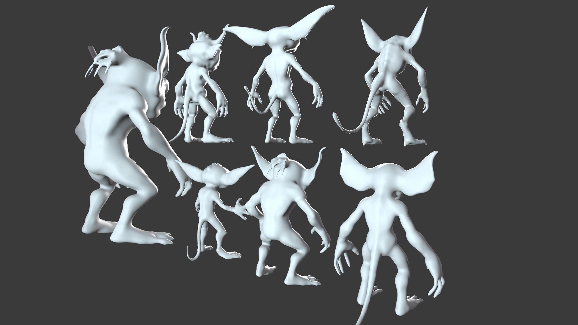 Goblin Character Base Mesh Set 3D model_3