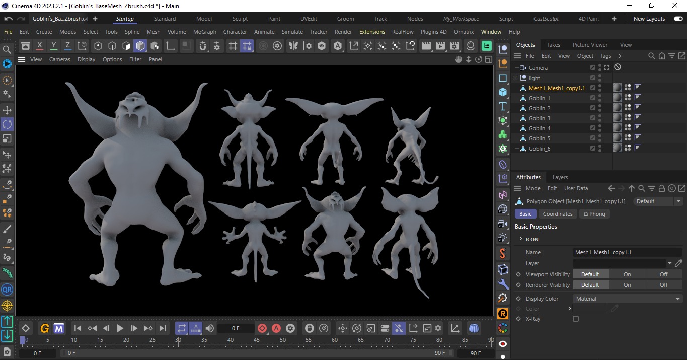 Goblin Character Base Mesh Set 3D model_9