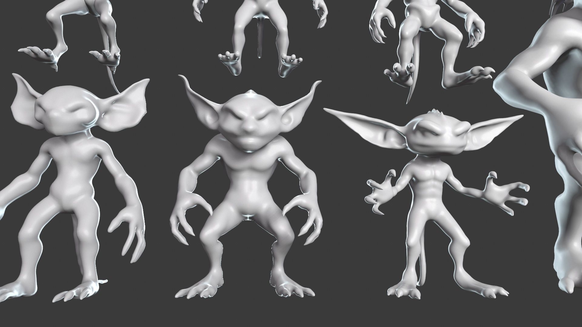 Goblin Character Base Mesh Set 3D model_4