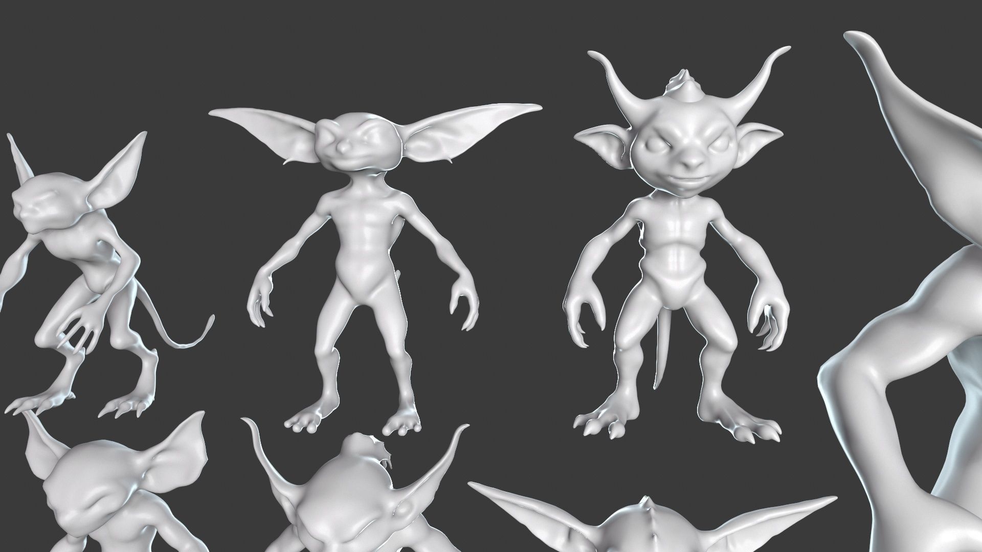 Goblin Character Base Mesh Set 3D model_6