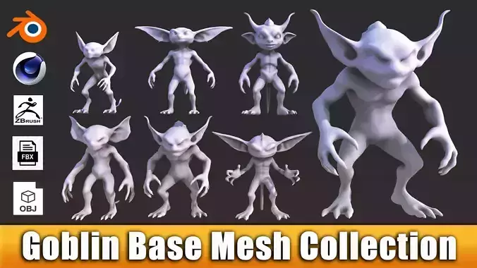 Goblin Character Base Mesh Set 3D model