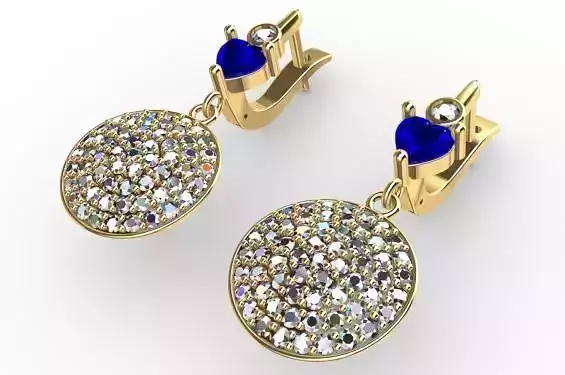 Earring Diamond 3D model Texture