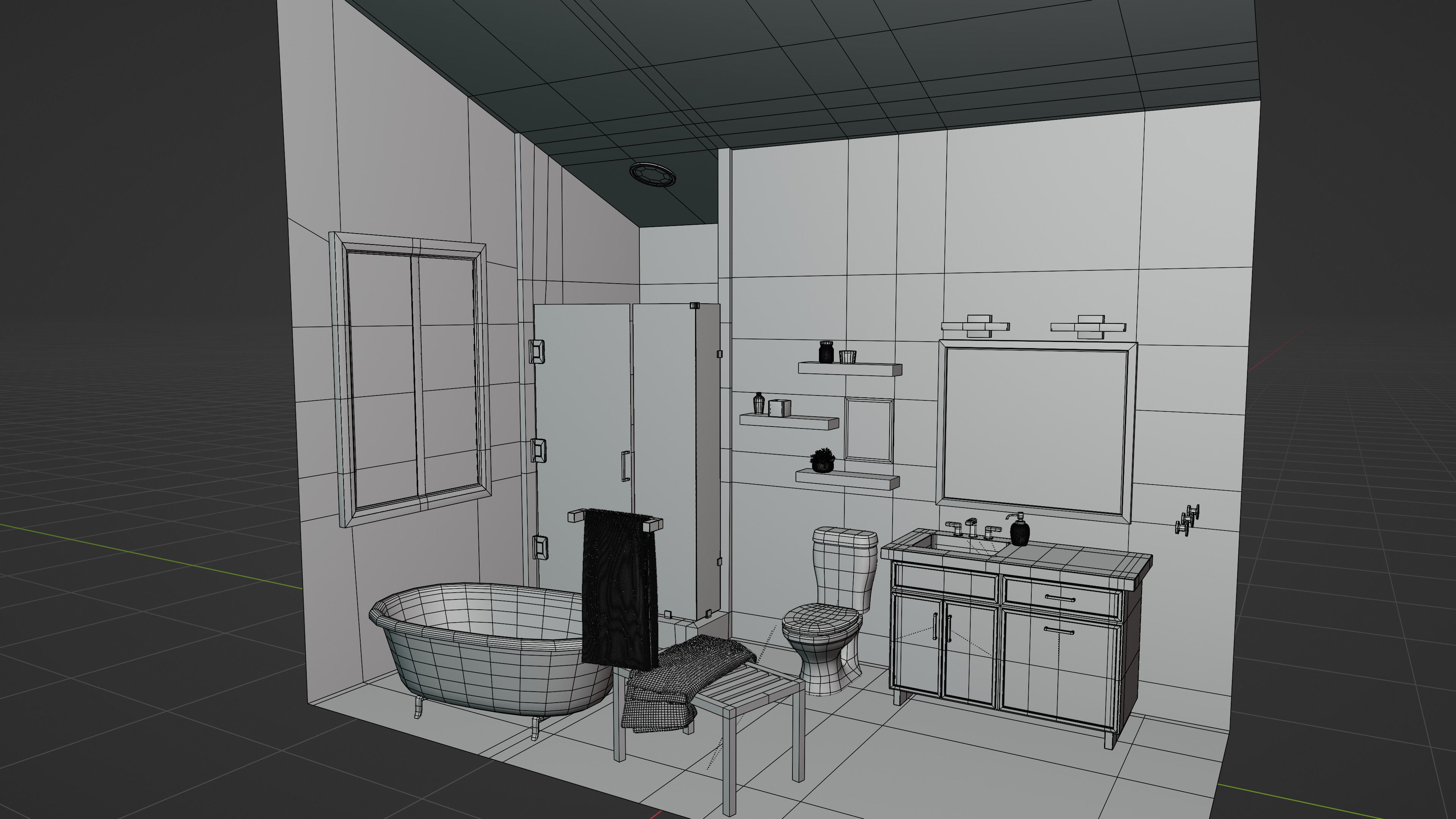Bathroom Interior 3D - Furniture 3D model_2