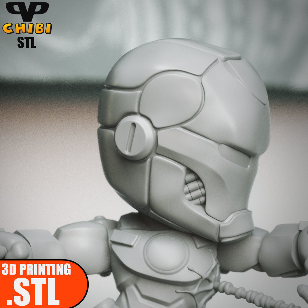 Iron Man vs Spider-Man Chibi STL for 3D Printing ChibiSTL 3DXM 3D print model_5