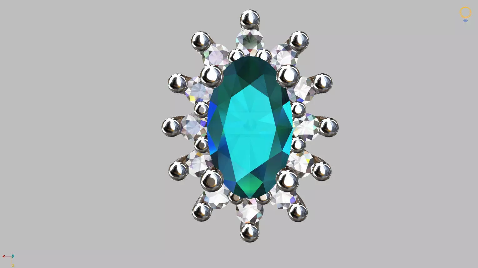 Oval 5x7mm Gem Cage Earring 3D print model
