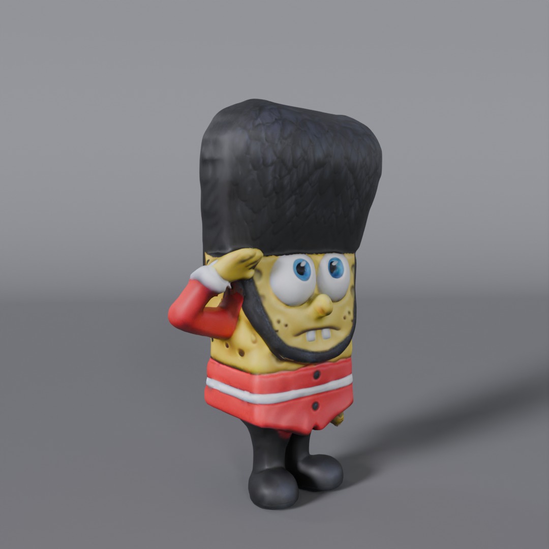 spongebob sculpture 3D model_1