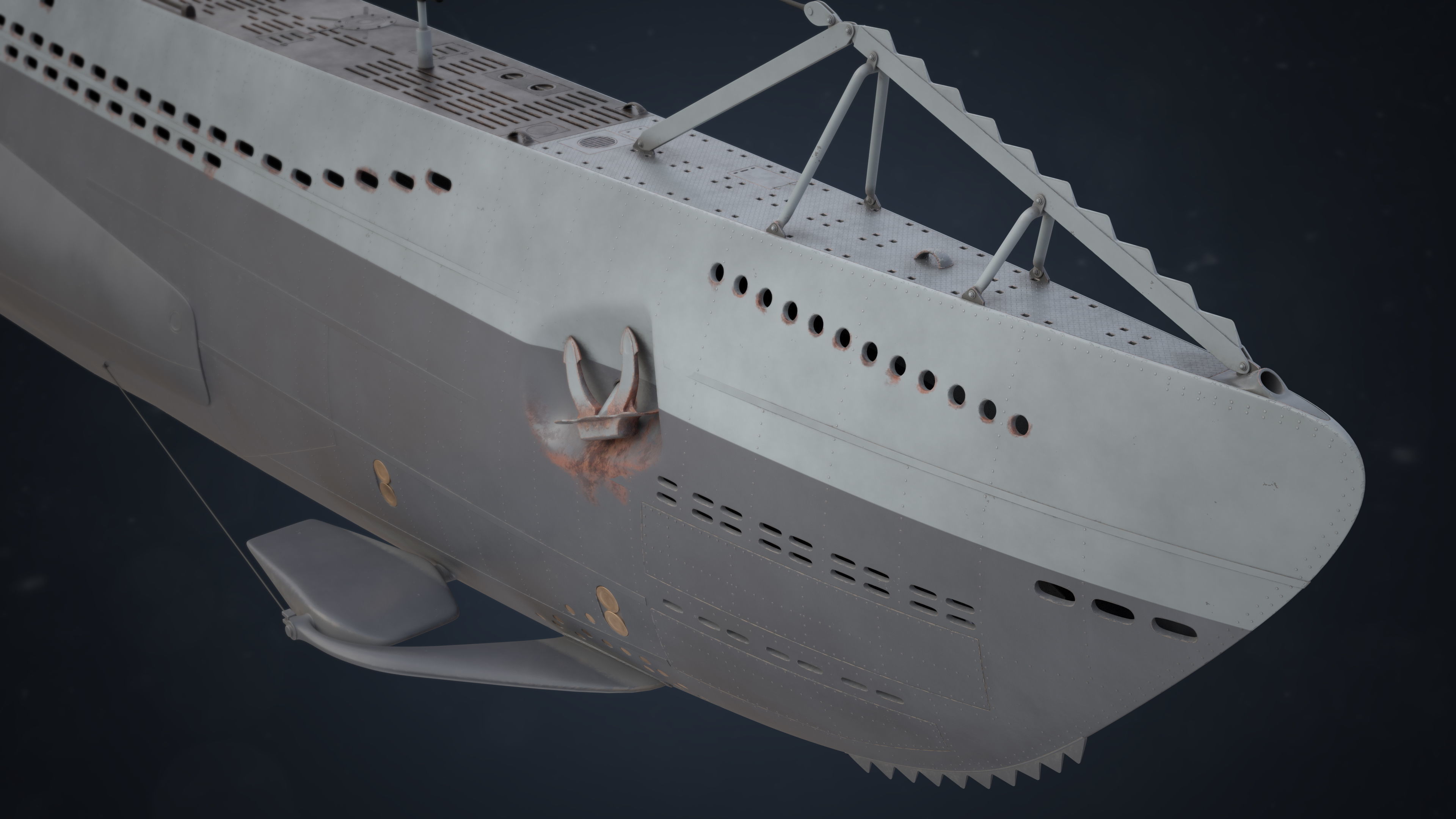 German Type VIIC U-Boat 3D model_2