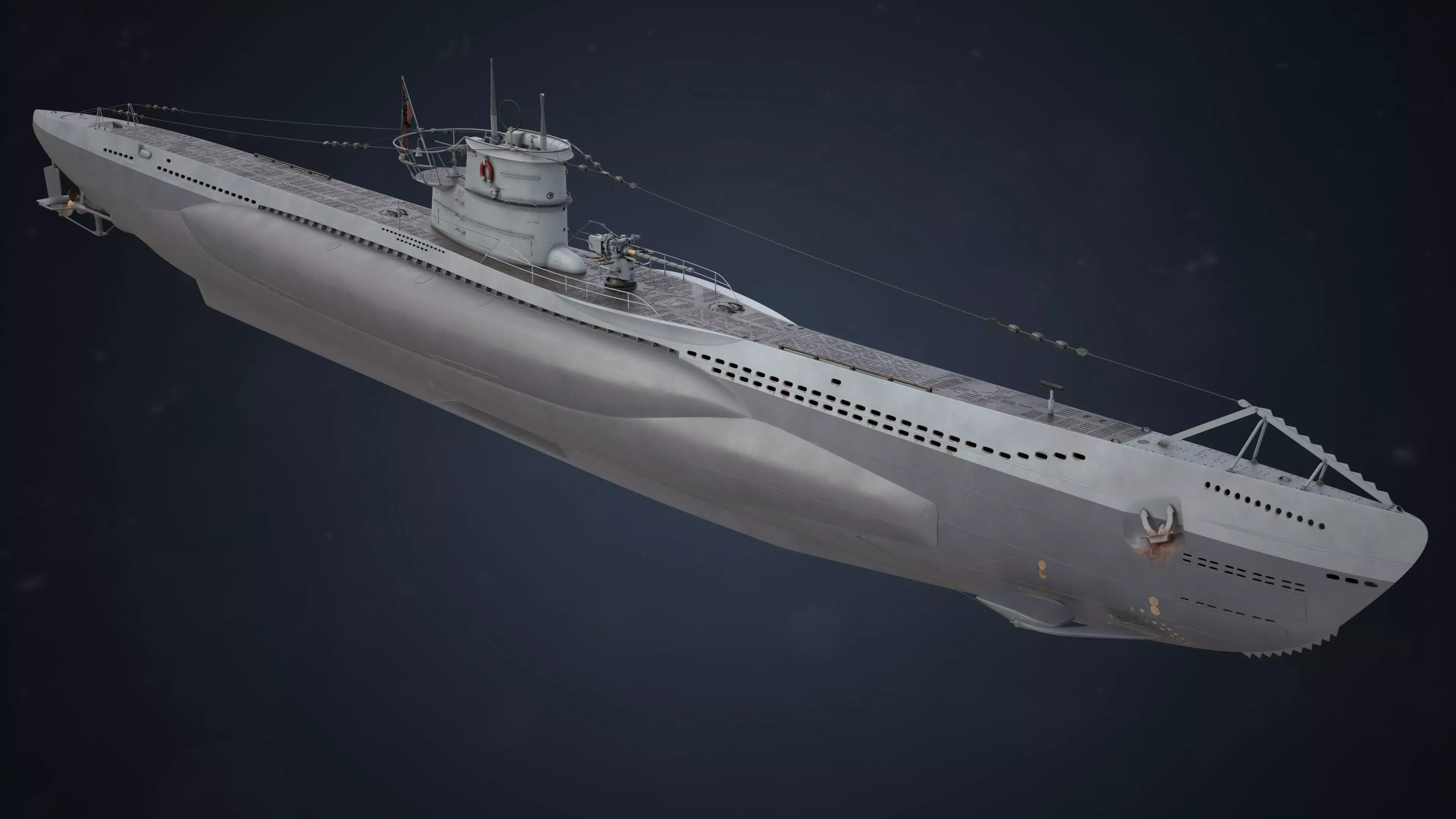 German Type VIIC U-Boat 3D model_0