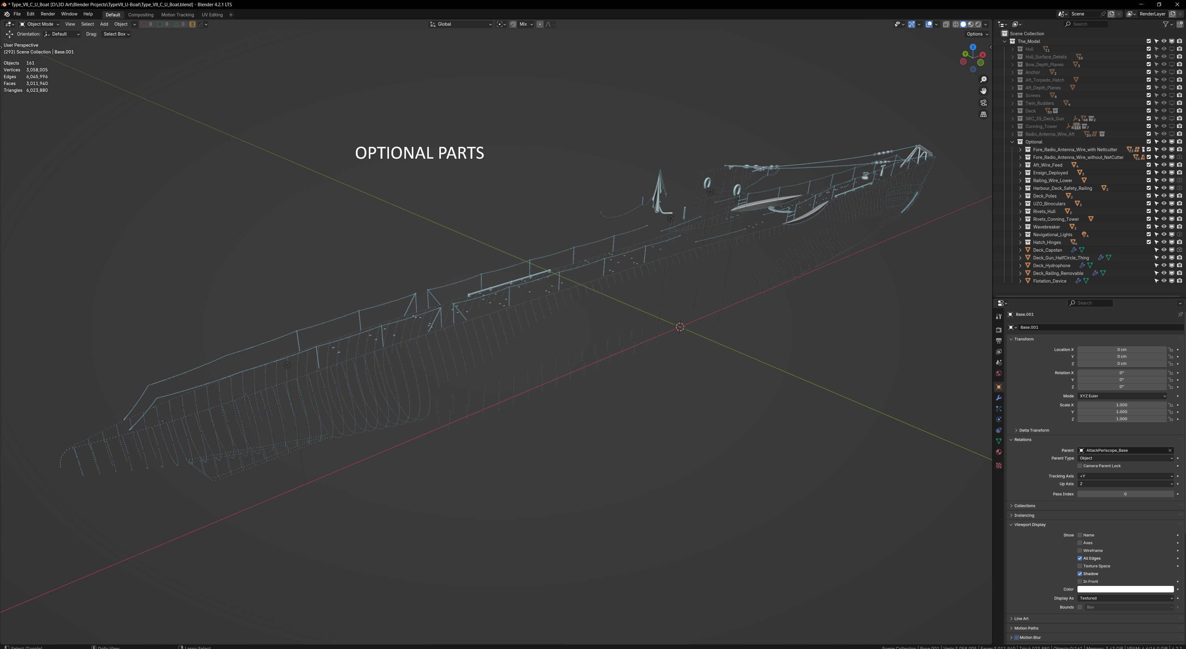 German Type VIIC U-Boat 3D model_26