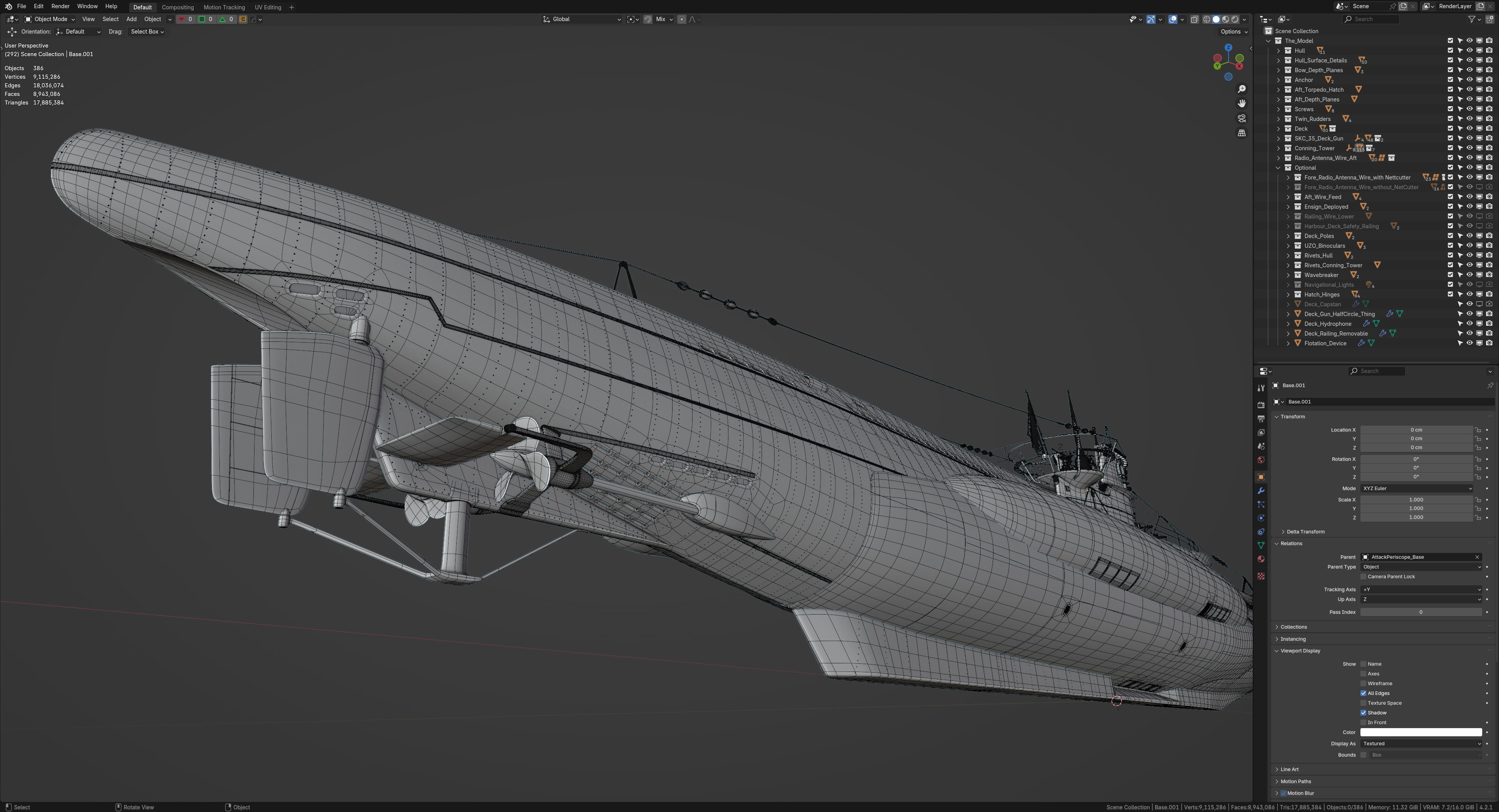 German Type VIIC U-Boat 3D model_25