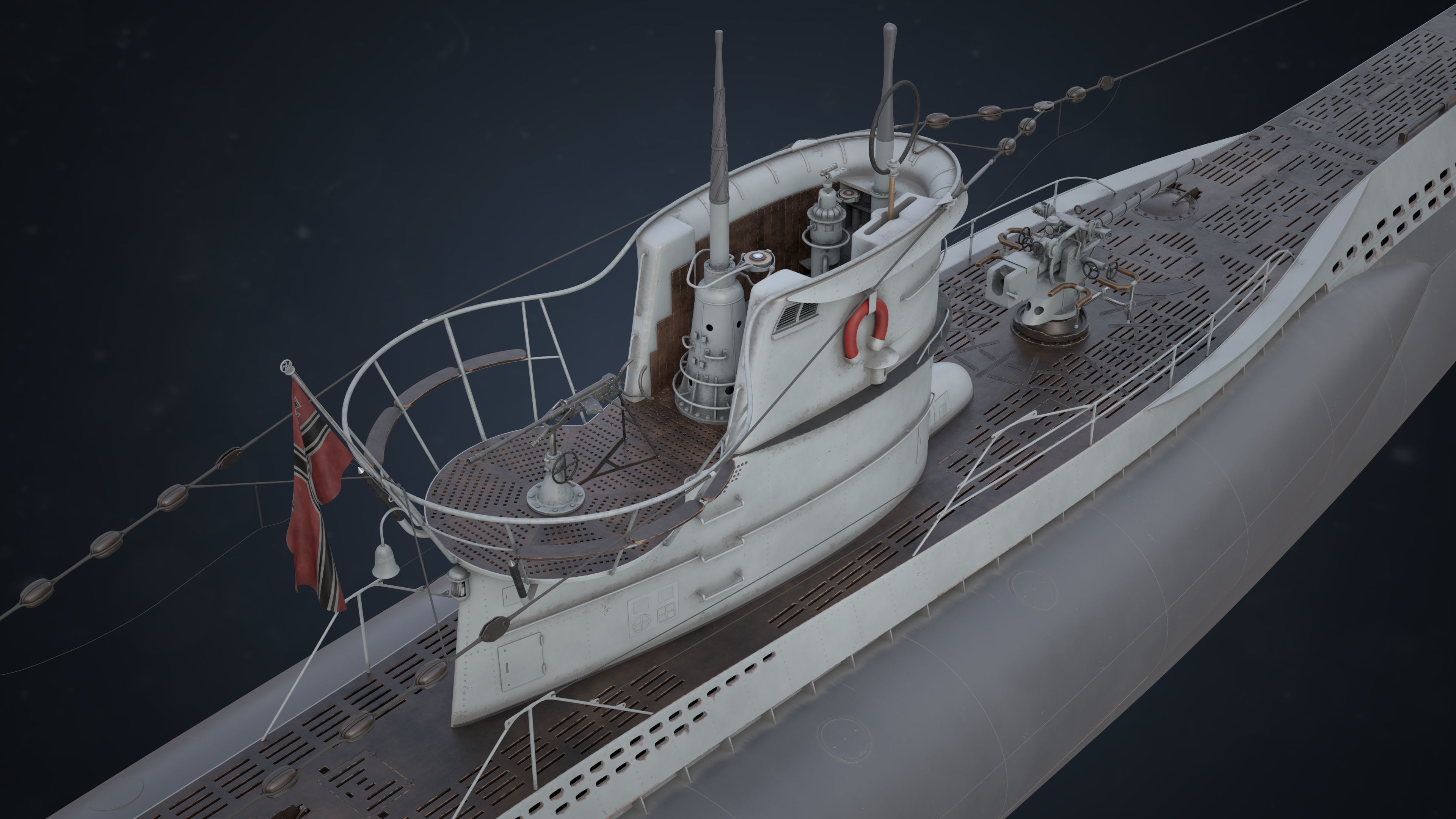 German Type VIIC U-Boat 3D model_5