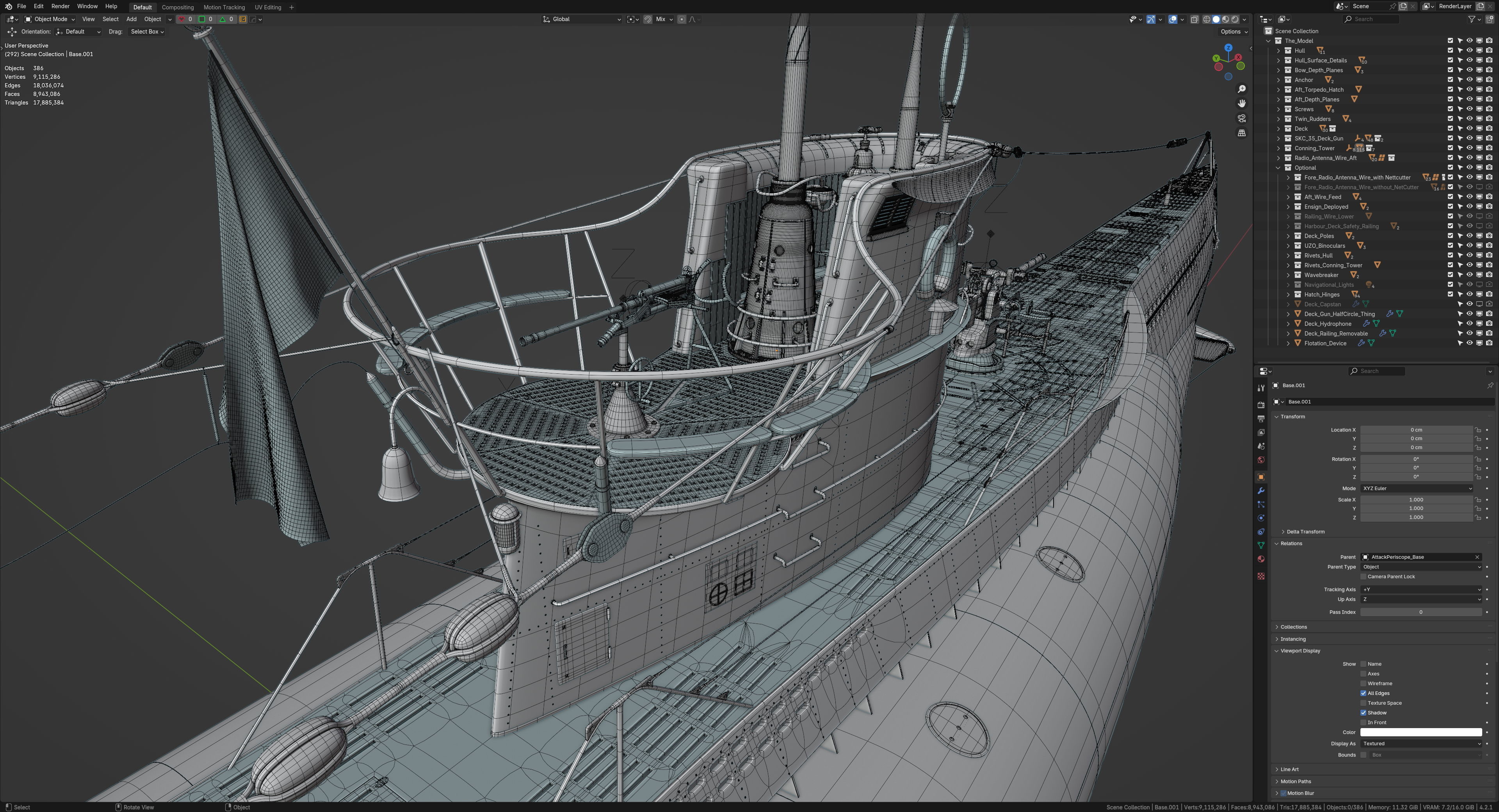 German Type VIIC U-Boat 3D model_24