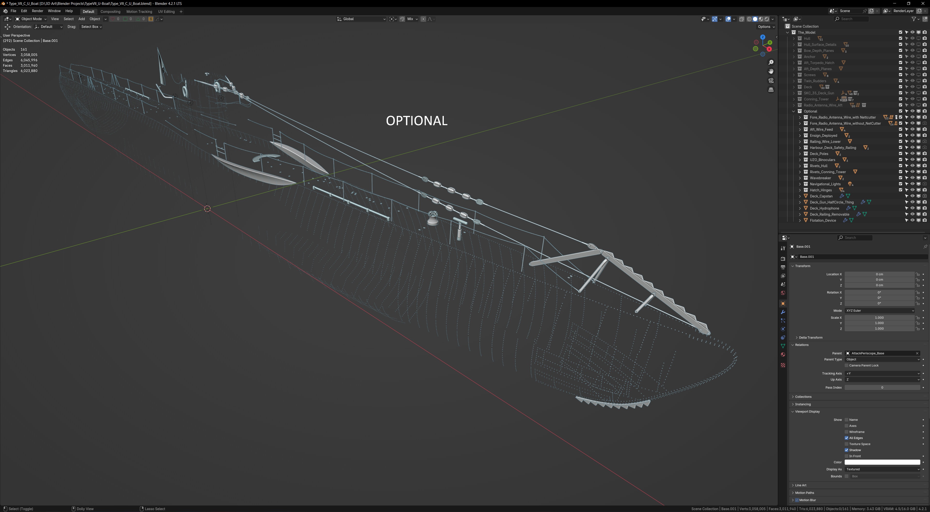 German Type VIIC U-Boat 3D model_27