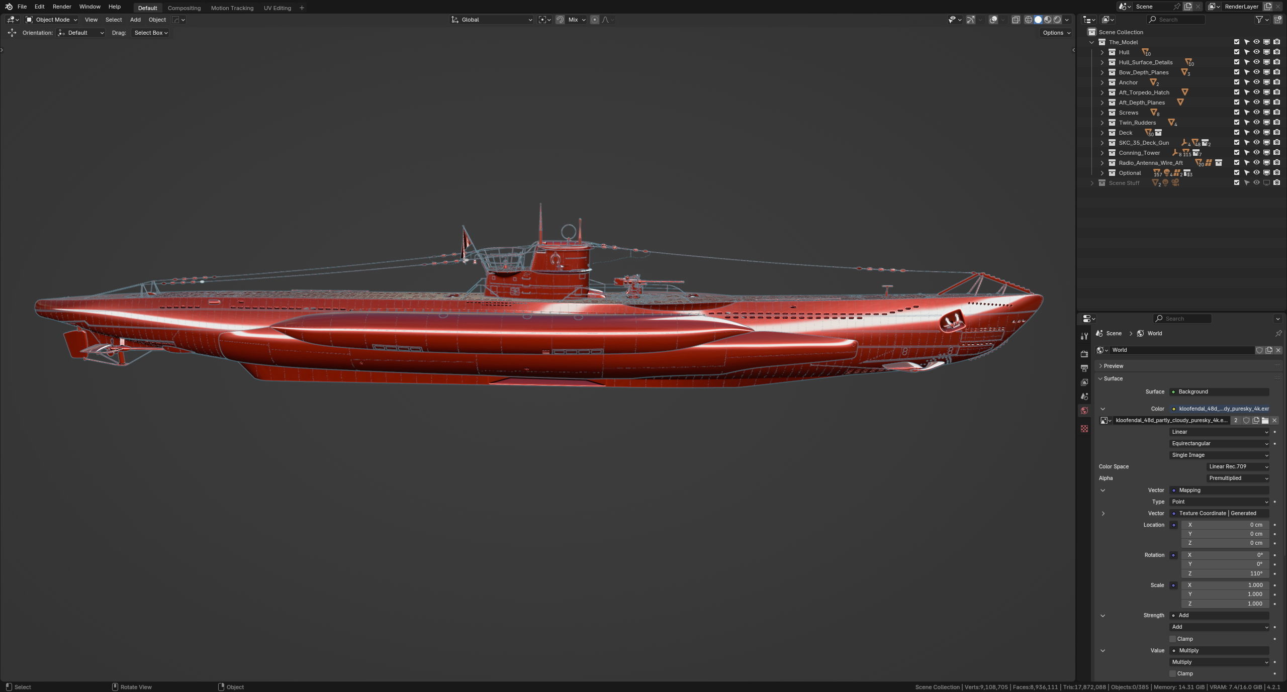 German Type VIIC U-Boat 3D model_11