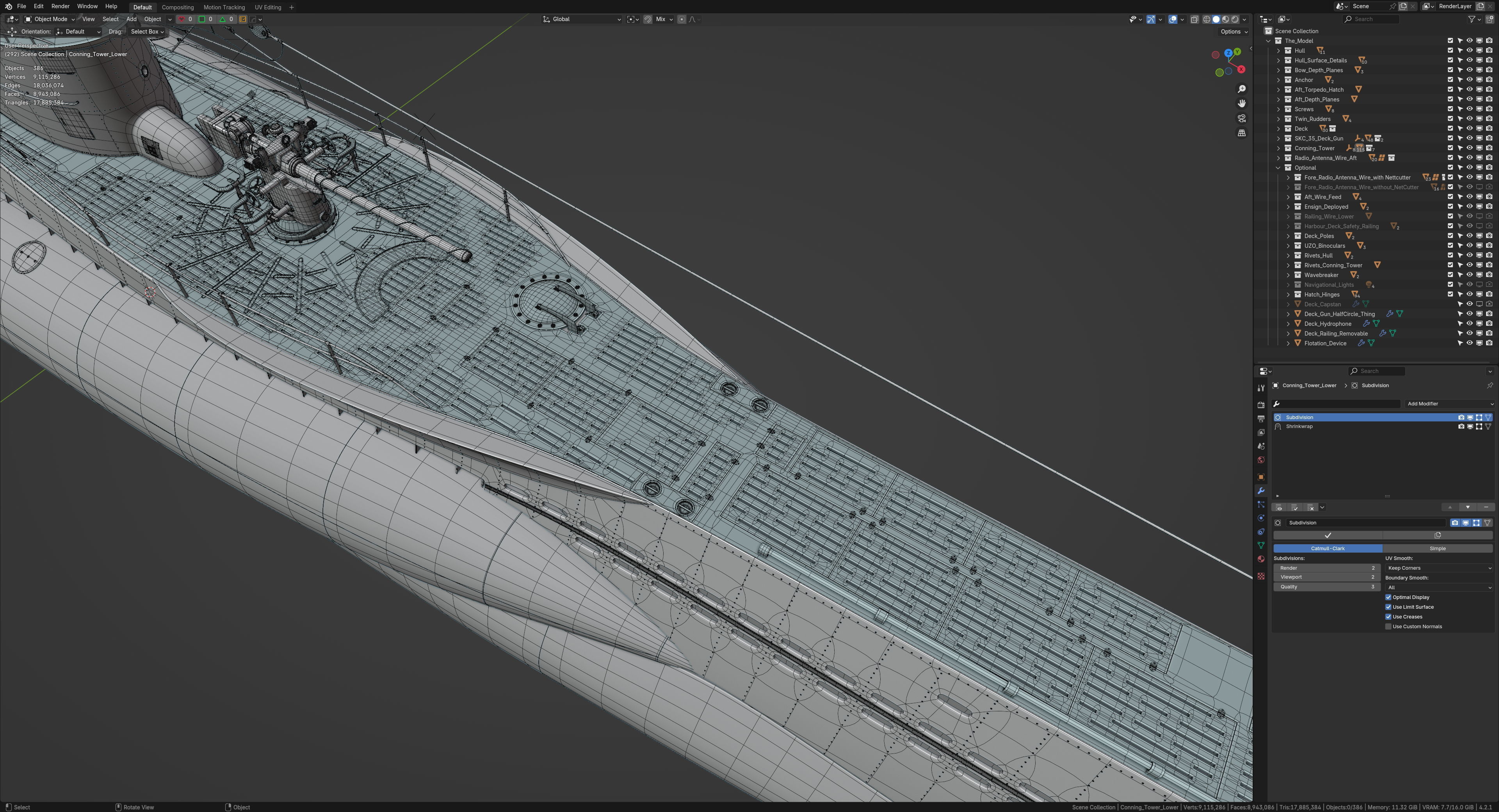 German Type VIIC U-Boat 3D model_22