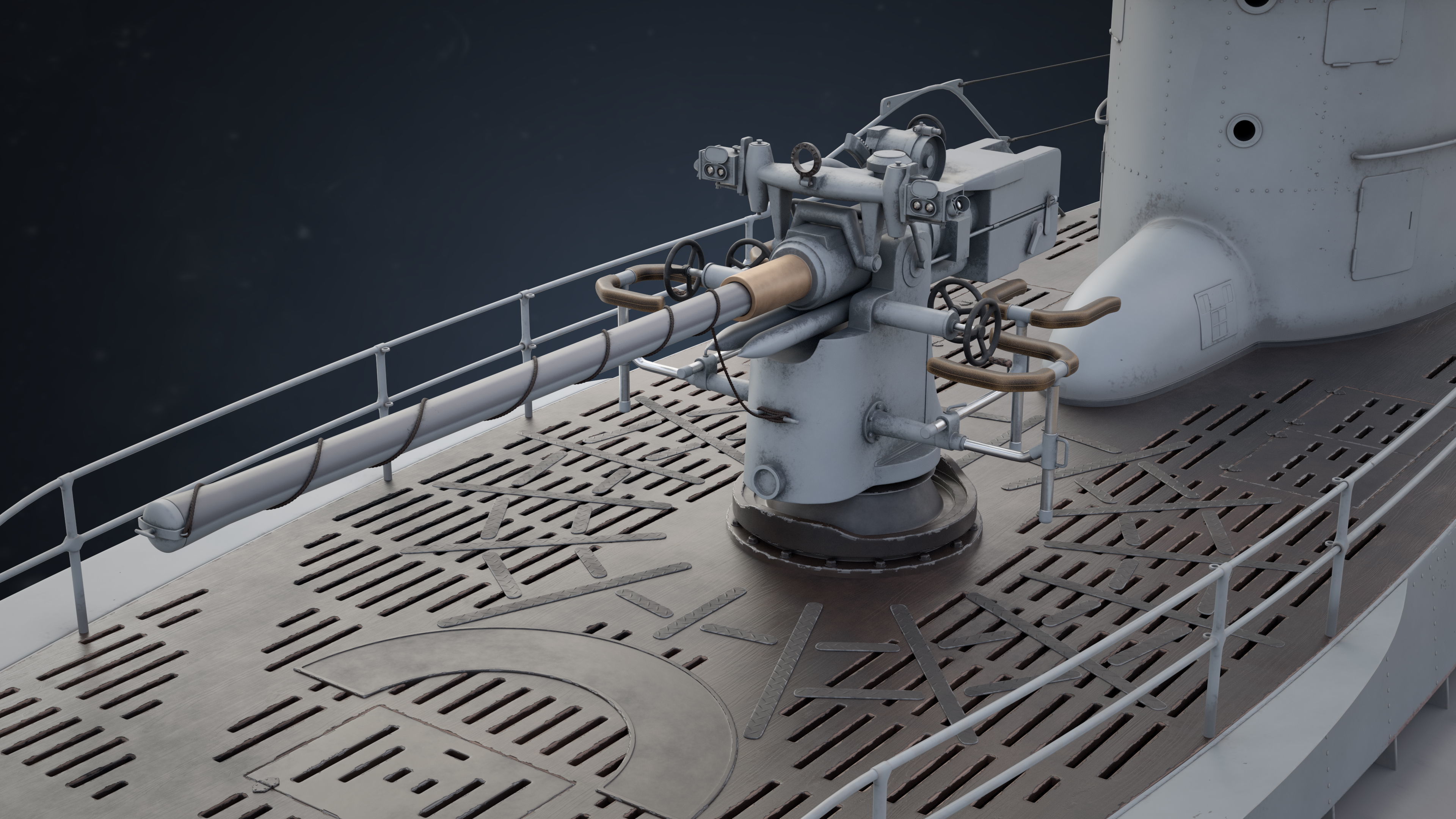 German Type VIIC U-Boat 3D model_8