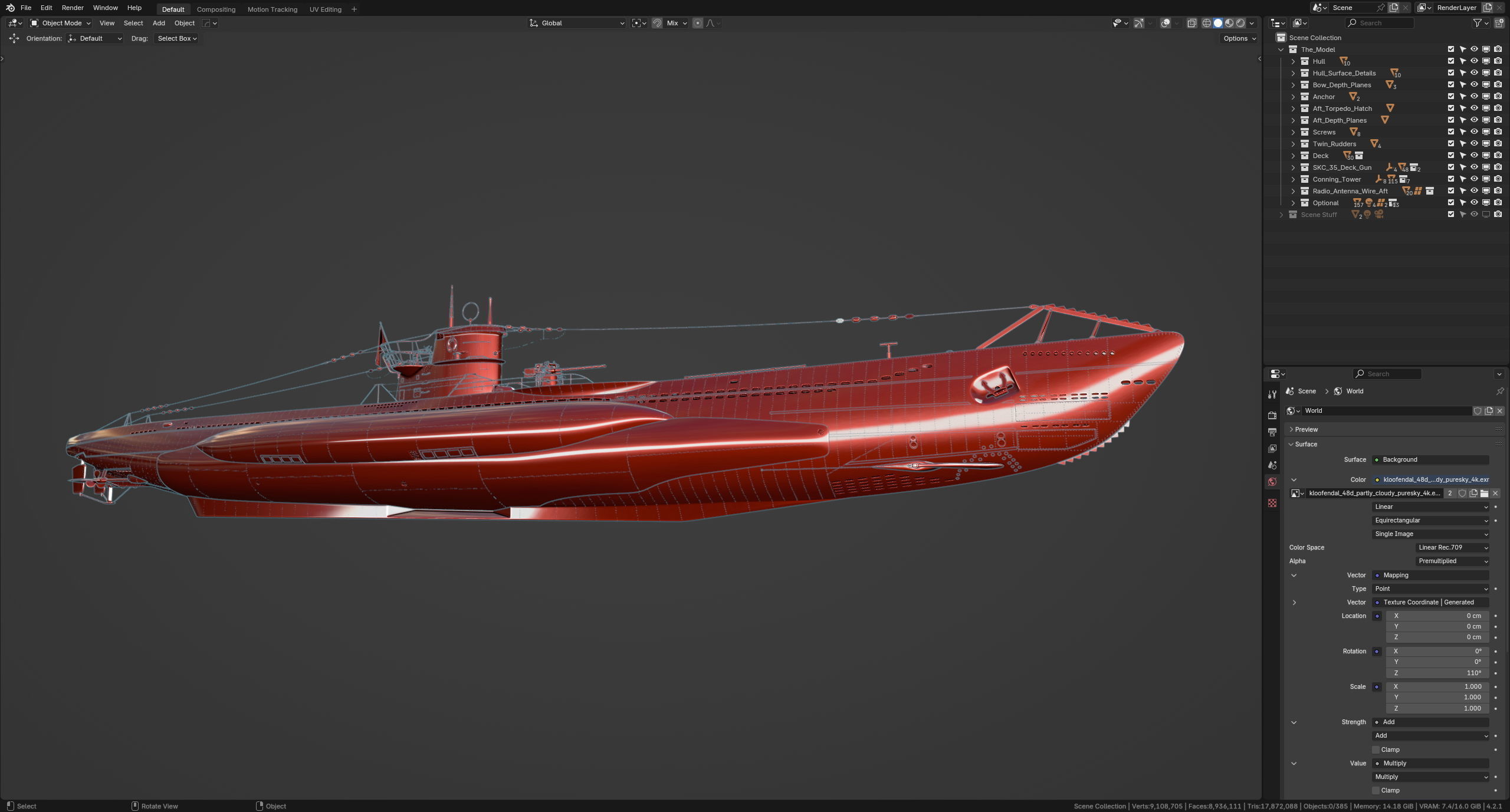 German Type VIIC U-Boat 3D model_12