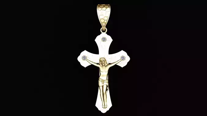 christ jesus cross pendant 3d printable model 