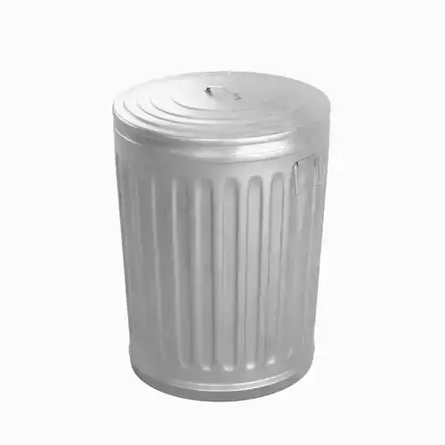 Steel Trash Can 04 3D model