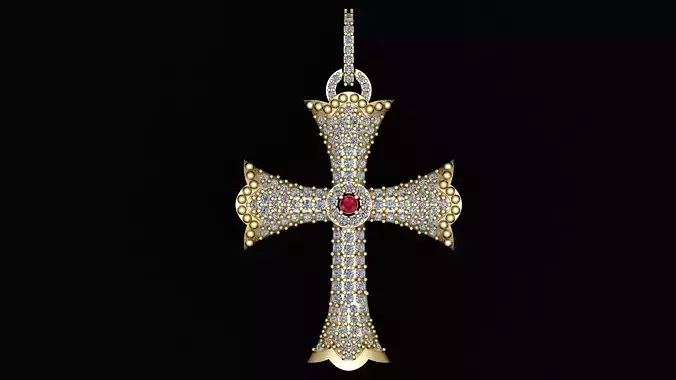 hip hop christ cross pendant 3d printable model 