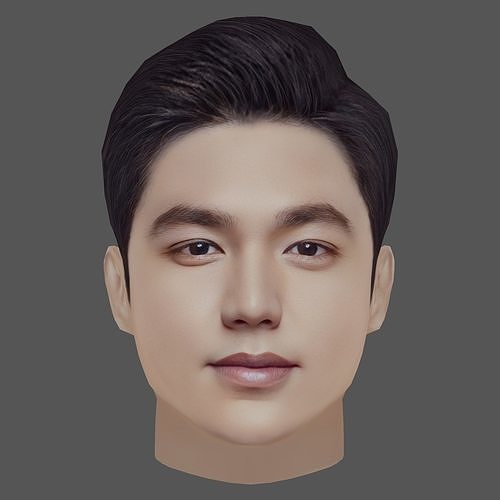 Lee Min Ho Head - Low poly head for game Low-poly 3D model