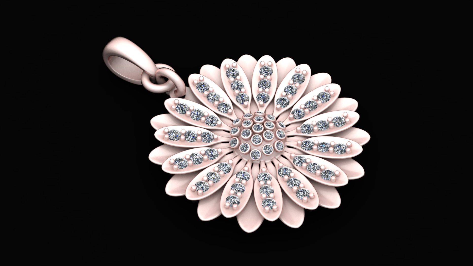 sunflower pendant 3d printable model 3D print model_2